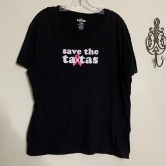 Save The Ta Tas Graphic Tee Sz 1X - Picture 7 of 7